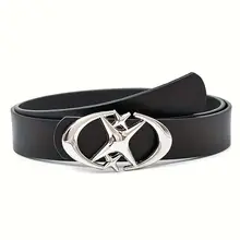 חגורת אבזם אובלית מתכתית - עמידה, יוניסקס