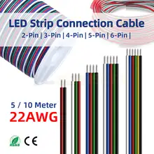 חוטי הארכה LED, 2-6 פינים, 5-10 מ', לסטריפים