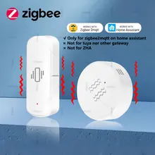 חיישן זעזועים Zigbee חכם, התראה, אבטחה, HA, Zigbee2MQTT
