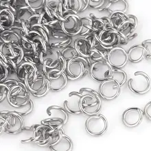 טבעות קפיצה פתוחות נירוסטה לתכשיטים, 200 יח'