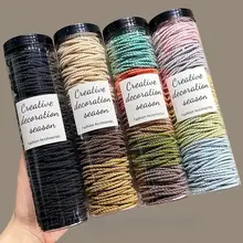 טבעות שיער אלסטיות 100 יח' - קשרי שיער חלקים, לא מחליקים