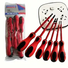 מארז 6 מברגים, פיליפס שטוח, ידית ארגונומית, מגנטי