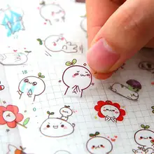 מדבקות PVC שקופות מצוירות, 6 יח' לקישוט, DIY