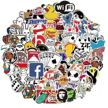 מדבקות לוגו מותגים מגניבים, 10-106 יח' - סקייטבורד, לאפטופ