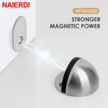 מעצורי דלת מגנטיים NAIERDI, גומי ונירוסטה, ללא ברגים