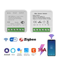 מתג חכם Tuya ZigBee WiFi, שליטה כפולה, 16A