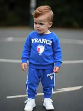 סט בגדי תינוקות ספורטיבי עם הדפס אותיות, דו חלקים