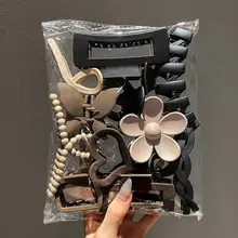 סט קליפסים יוקרתי לנשים, 11 יח׳, קליפס שיער כריש