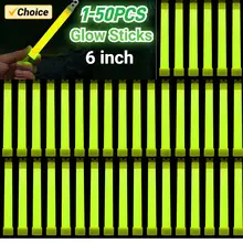 סטיקלייט זוהר 6 אינץ' עם קרס לשימוש במסיבות, טיולים