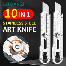 סכין 10 ב-1 נירוסטה, חותך, סרגל, פותחן בקבוקים