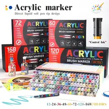 עט צבע אקרילי 12-168 צבעים, מכחול, לציור DIY