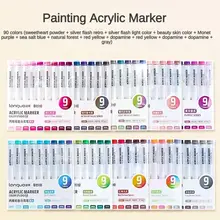 עט צבע אקרילי 144 צבעים לציור, קישוט קרמיקה