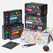 עפרונות צבעי אקריליק, 12-120 צבעים, מכחול רך, ציוד אומנות