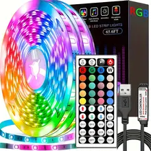 פסי לד RGB, 10-20 מטר, שלט 44 כפתורים, קישוט לחדר