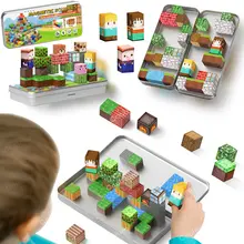 קוביות מגנטיות Mine World לילדים, סט בנייה STEM