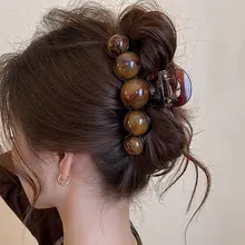 קליפס שיער רטרו גיאומטרי 11 ס,מ לנשים, אופנה