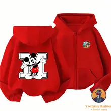 קפוצ'ון מיקי מאוס דיסני, לגברים ונשים, עם רוכסן