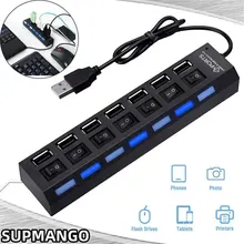 רכזת USB מרובת פורטים למחשב נייד, מתאם עם ספק כוח