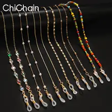 שרשראות משקפיים לנשים, אקריליק, פנינים וקריסטלים