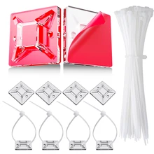 אזיקי כבלים ניילון עצמי-הדבקה - 50,100,150 יח'