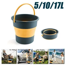 דלי מתקפל נייד סיליקון - לרכב, דייג וקמפינג