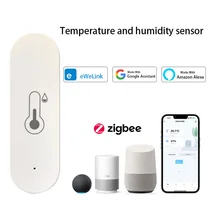 חיישן טמפרטורה ולחות Zigbee - Ewelink תואם Alexa