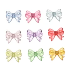 חרוזי אקריליק שקופים בצורת פרפר - 30 יחידות