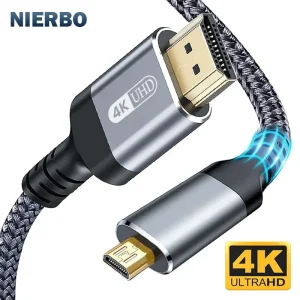 כבל HDMI NIERBO - מתאם גברי לגברי 4K למצלמה ומסך