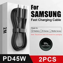 כבל טעינה USB-C 45W לסמסונג גלקסי - 2 יחידות