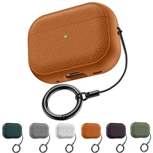 כיסוי עור Litchi Airpods - הגנה עסקית עם וו