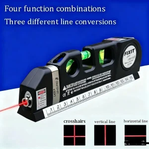 כלי לייזר למדידה- ערכת קו צלב + סרט מדידה