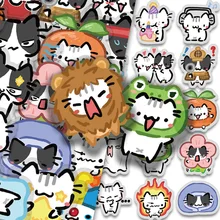 מדבקות חתולים קוואיי צבעוניות- 54 יחידות- עמידות למים