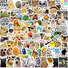 מדבקות מצחיקות חתול מצויר - 100 יחידות, עמידות במים