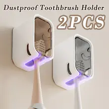 מחזיק מברשות שיניים קיר-2 יחידות-אחסון נקי ונוח