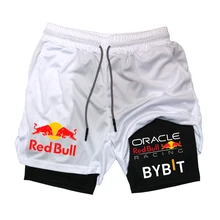 מכנסי ריצה גברים Red Bull 2 ב-1- קלילים ונושמים