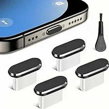 מכסה אבק USB C - 4 יח' + מברשת ניקוי לסלולר