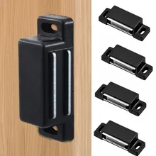 מנעול דלת ארון מגנטי שחור - 2,6,10 יחידות