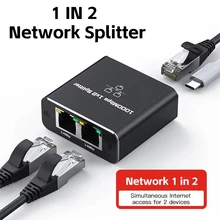 מפצל רשת 1 ל-2 RJ45 - מתאם ג'יגהביט Ethernet
