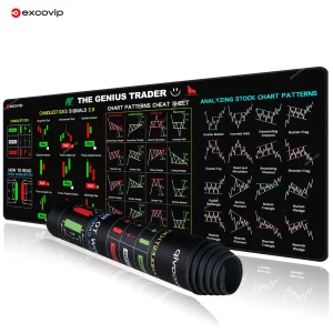 משטח עכבר סוחר מניות גדול- דגם גרף נרות EXCO