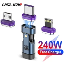 מתאם טעינה מהירה USLION 240W מגנטי למחשב נייד ונייד