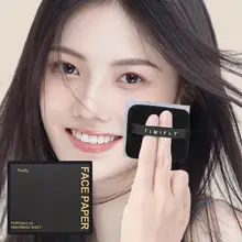 נייר סופג שמן לפנים עם מראה ואבקה - 100 יח'