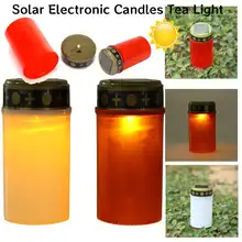 נר זיכרון סולארי LED - קישוט בית קברות לחג