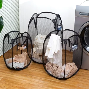 סל כביסה מתקפל מאוורר - אחסון בגדים מלוכלכים
