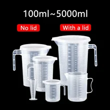 ספל מדידה פלסטיק עבה עם שנתות - 100-5000 מ,ל