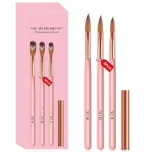 עט עיצוב ציפורניים - סט ורוד עץ - מברשות מניקור