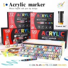 עט צבע אקריליק, 12-168 גוונים, לציור סלעים ועוד