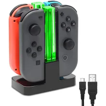 עמדת טעינה ל-Nintendo Switch - תצוגת LED ו-4 שלטים