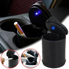 פח אשפה לרכב LED - כולל מחזיק סיגריות ואחסון