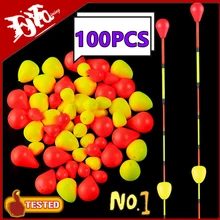 פקקי ציפה לדייג - צבעים בולטים ורגישים - עד 100 יח'