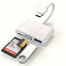 קורא כרטיסי זיכרון USB C 3 ב-1 - iPhone 15 Pro